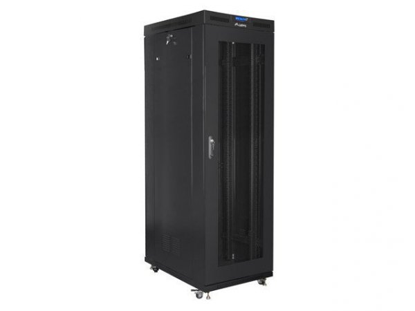 LANBERG SZAFA STOJĄCA RACK 19&quot; 27U 800X1000 DRZWI PERFOROWANE LCD CZARNA FF01-8027-23BL (FLAT PACK)