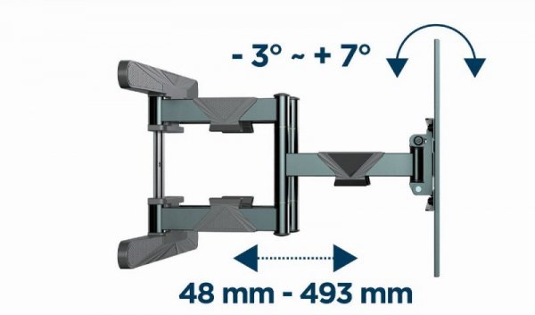 GEMBIRD REGULOWANY UCHWYT ŚCIENNY LCD 40&quot;-80&quot; VESA MAX 600 X 400MM, DO 50KG