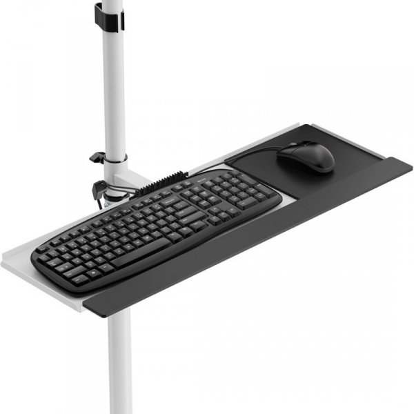 MACLEAN WÓZEK STAND PROFESJONALNY, MOBILNE STANOWISKO KOMPUTEROWE NA KÓŁKACH, MAX 17&quot;-32&quot;, MAX 20KG MC-793 W