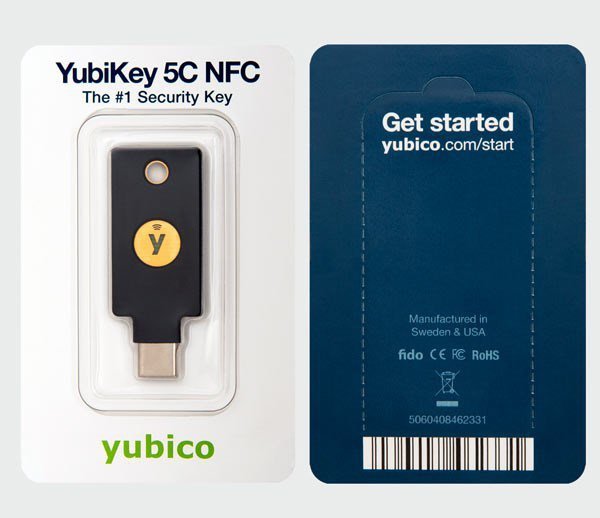 Klucz Sprzętowy Yubico YubiKey 5C NFC U2F FIDO