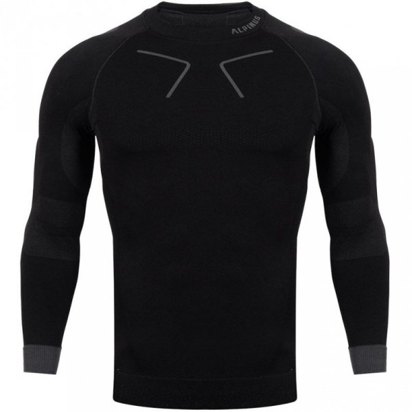 Bluza termoaktywna męska Alpinus Tactical Base Layer czarno-szara GT43219