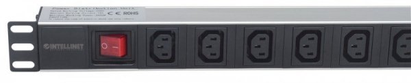 Intellinet 163620 rozdzielacz zasilania PDU 8 x gniazdo sieciowe 1U Czarny, Srebrny