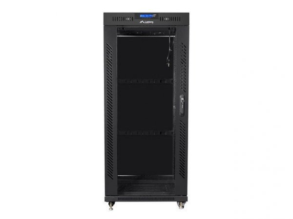 LANBERG SZAFA STOJĄCA RACK 19&quot; 27U 600X800 DRZWI SZKLANE LCD CZARNA FF01-6827-12BL (FLAT PACK)