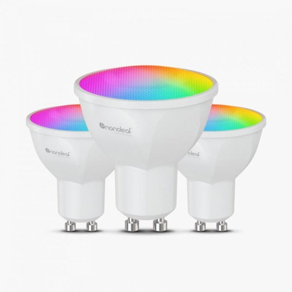 NANOLEAF ESSENTIALS Inteligentne żarówki Bluetooth MR16 GU10 Matter 5W 400LM kolor RGBCW 2700-6500K (NF080B02-3GU10) 3 szt.