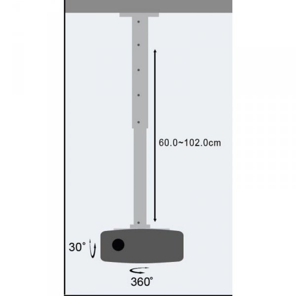 Techly ICA-PM 102XL uchwyt do montażu projektora Sufit Srebrny
