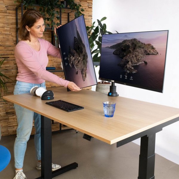 Uchwyt do monitorów R-Go Tools R-Go Monitorarm 0&quot;-32&quot; 2TFT Max.9KG Caparo 4 Gasfeder sidabrinis