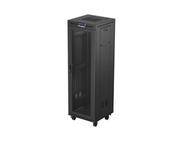 Szafa instalacyjna rack stojąca 19&quot; 37U 600X600 czarna drzwi perforowane LCD LANBERG (flat pack)