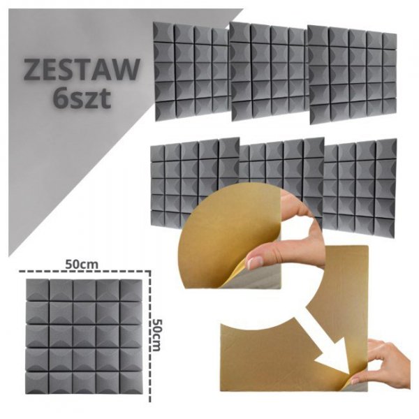 DNA AM5 GY panel akustyczny zestaw 6 szt. szary sa