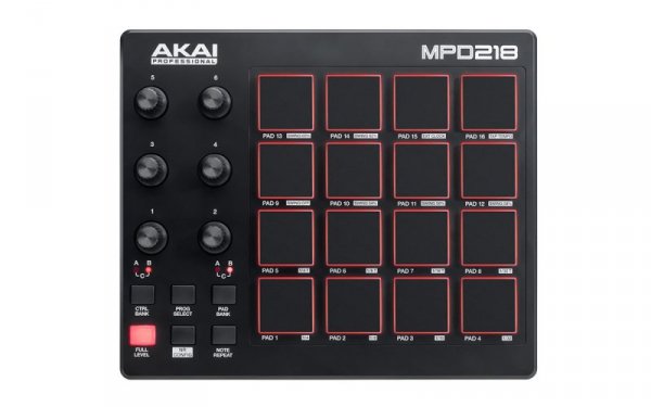Kontroler MIDI AKAI MPD 218 padowy USB Czarny