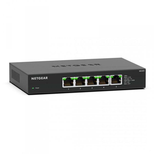 NETGEAR MS305-100EUS łącza sieciowe Nie zarządzany 2.5G Ethernet (100/1000/2500) Czarny