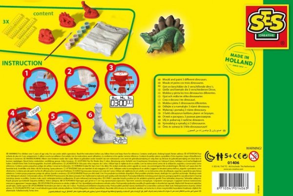 SES Creative Children&#039;s Dinosaurs Casting and Painting Set