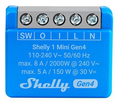Shelly 1 Mini Gen4 Mądry przełącznik 1P Niebieski