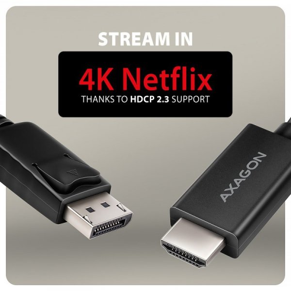 Axagon RVD-HI20C2 adapter kablowy 1,8 m DisplayPort HDMI Czarny