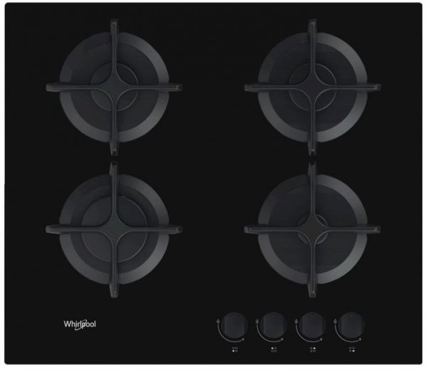 Whirlpool AKT 616/NB płyta kuchenna Czarny Wbudowany 60 cm Gaz 4 stref(y)