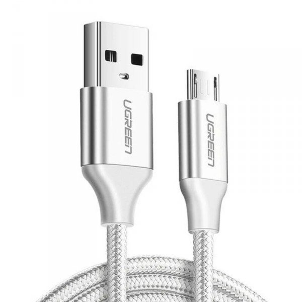 Kabel USB do Micro USB UGREEN	US290 QC 3.0 2.4A 2m (biały)