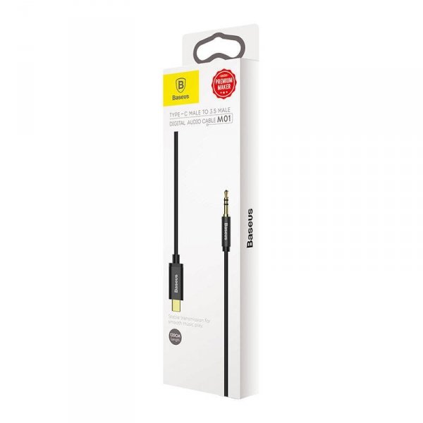 Kabel audio USB-C do mini jack 3,5mm Baseus Yiven 1.2m (czarny)