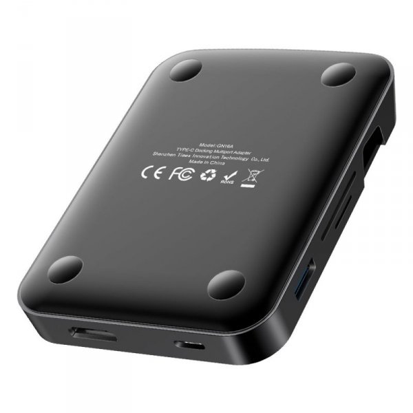 Stacja dokująca, HUB USB-C Baseus Mate Docking do smartfonów Huawei i Samsung, 15W (czarna)