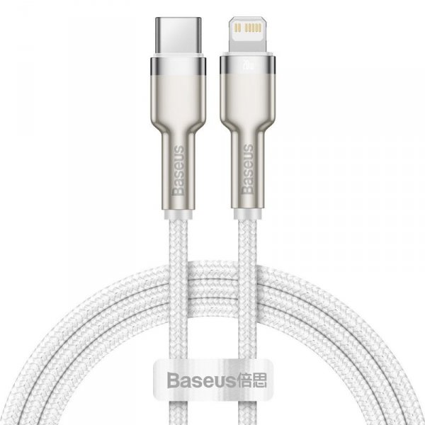 Kabel USB-C do Lightning Baseus Cafule, PD, 20W, 1m (biały)
