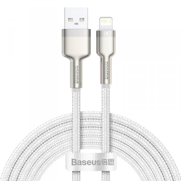 Kabel USB do Lightning Baseus Cafule, 2.4A, 2m (biały)