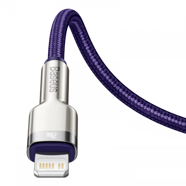 Kabel USB-C do Lightning Baseus Cafule, PD, 20W, 1m (fioletowy)