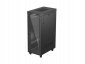 Szafa instalacyjna rack stojąca 19 32U 600x1000 czarna drzwi przeszklone LCD Lanberg (flat pack) 