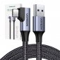 Kabel USB do USB-C, kątowy UGREEN US385, 3A, 1m (czarny) 