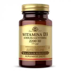 SOLGAR Witamina D3 2200 IU (55 mcg) 50 kapsułek