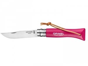 Opinel Nóż Colorama 06 Strawberry rzemień 002201