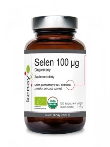 KENAY Selen Organiczny 100mcg 60 kaps. BIO  (Termin ważności 07/2023)