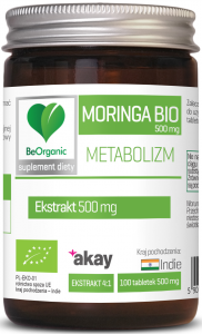Moringa ekstrakt BIO, 500mg x 100 tabletek (Termin ważności 05.2022) 