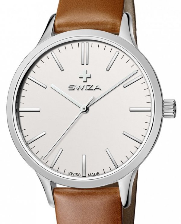 Zegarek damski Swiza Stella, Sst, white, brown  WAT.0631.1004