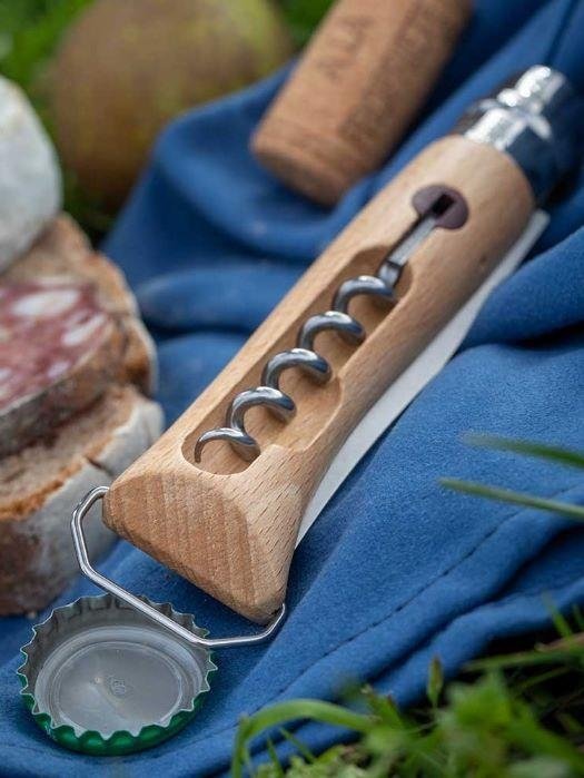 Nóż Składany Opinel No 10 Inox z korkociągiem i otwieraczem