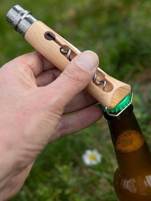 Nóż Składany Opinel No 10 Inox z korkociągiem i otwieraczem