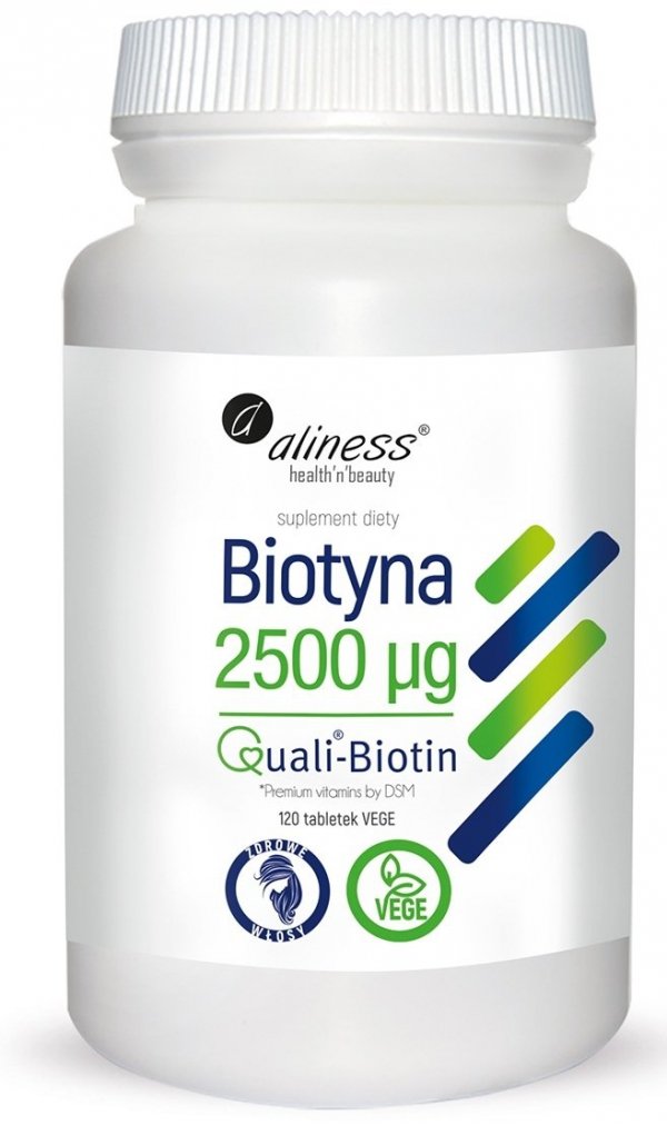 Biotyna 2500 mcg QualiBiotin® 120 tabletek VEGE Aliness