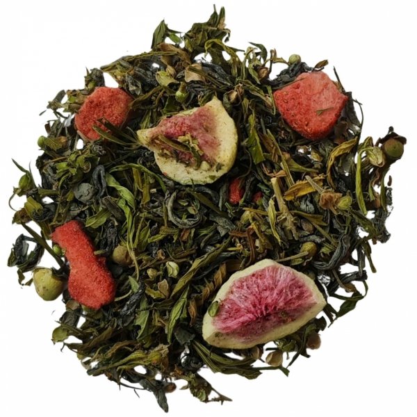 Zielona Herbata z Konopią - Aromatyzowana - Strawberry Hemp - Herbata Liściasta Premium 50g