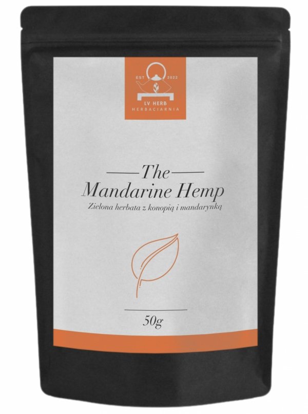 Zielona herbata konopna z mandarynką i limonką 50g - Herbata Liściasta &quot;Mandarine Hemp&quot;