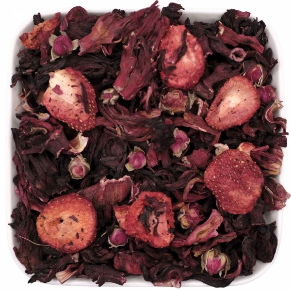 Owocowa herbata Hibiskus z truskawką i różą 50g - Truskawkowa Rozkosz
