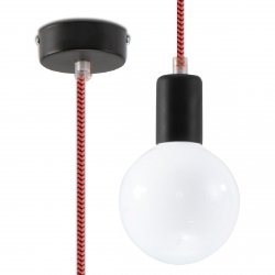 Lampa wisząca EDISON czarno-czerwona