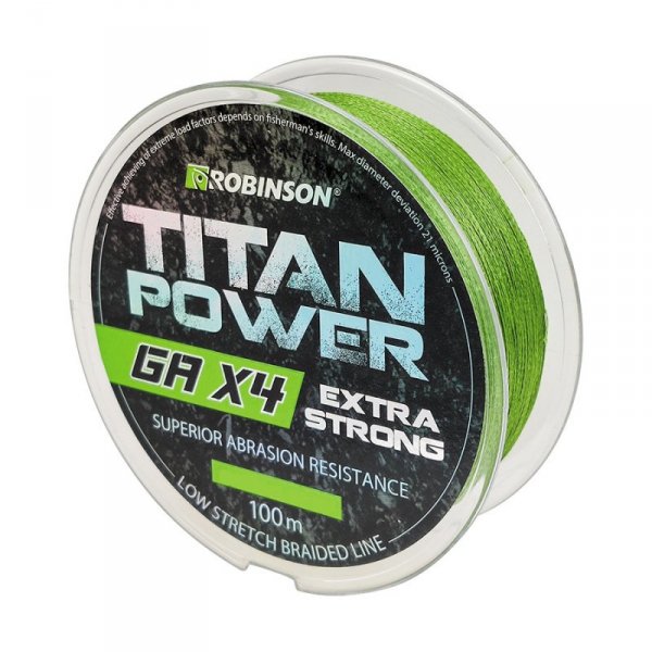 Plecionka Titan Power GA X4 0,08mm, 100m, zielona
