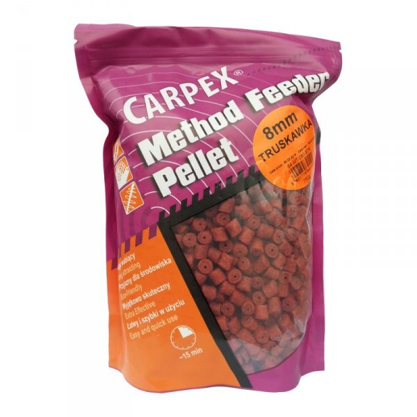 Carpex Method Feeder Pellet - Truskawka, śr. 8mm, 0,75kg