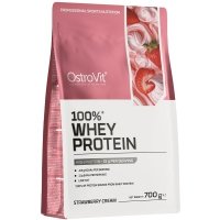 OstroVit 100% Whey Protein koncentrat białka serwatkowego (truskawkowy krem) - 700g