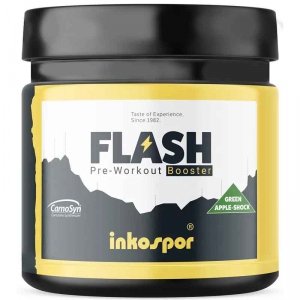 Inkospor Flash Pre-Workout Booster przedtreningówka (zielone jabłko) - 300g 