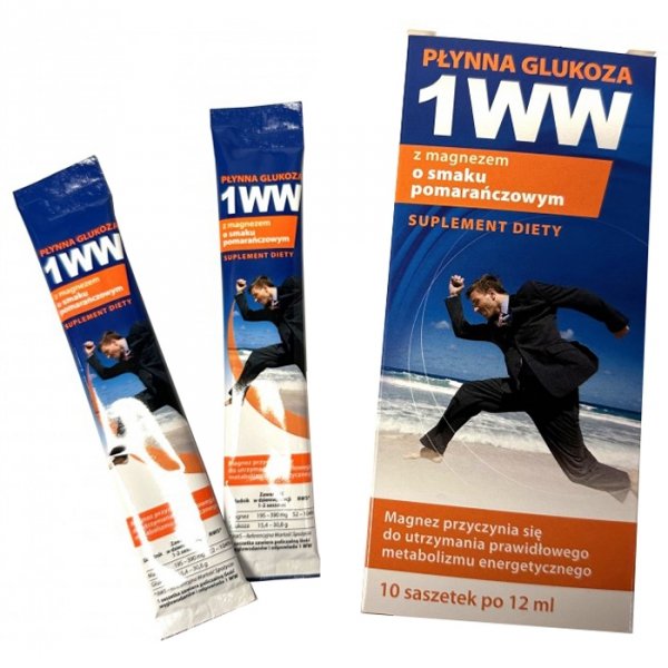 Medmess Płynna Glukoza 1WW z magnezem (pomarańcza) - 10 saszetek