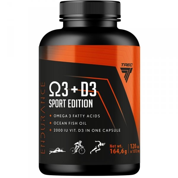 Trec Nutrition Omega 3 + D3 Sport Edition - 120kaps.