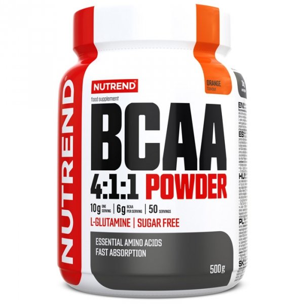 Nutrend BCAA 4:1:1 Energy Powder aminokwasy (pomarańcza) - 500g