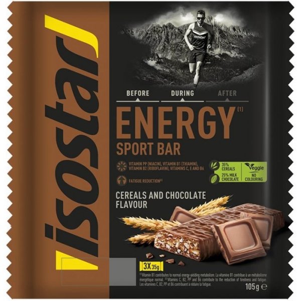 Isostar Energy Bar baton energetyczny (płatki i czekolada mleczna) - 3x35g