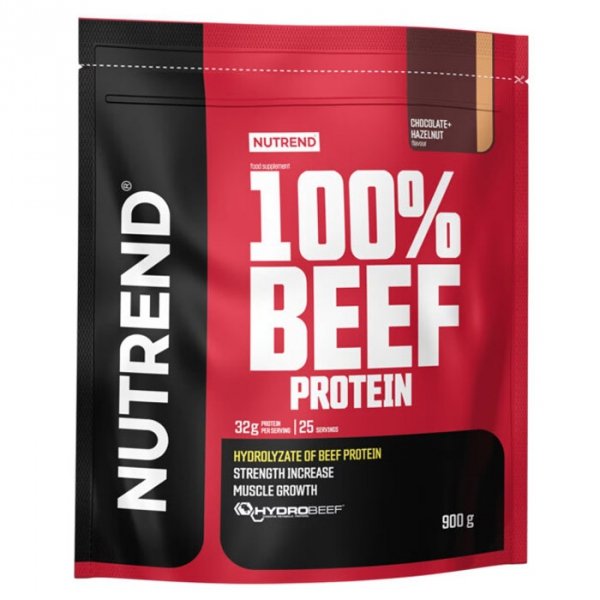 Nutrend 100% Beef Protein białko wołowe (czekolada orzechy laskowe) - 900g