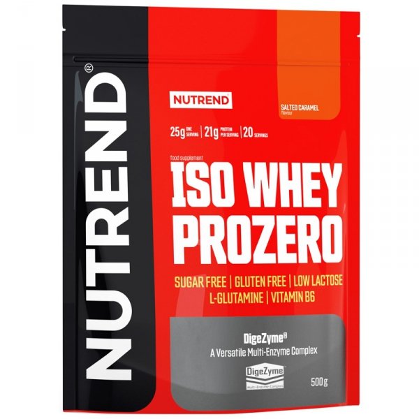 Nutrend Iso Whey Prozero izolat białka serwatkowego (salted caramel) - 500g