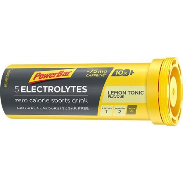 PowerBar 5 Electrolytes elektrolity (cytrynowy+kofeina) - 10 tabl.