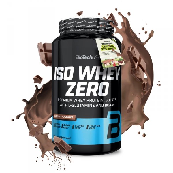 BioTech USA Iso Whey Zero izolat białka serwatkowego (czekolada) - 908g 